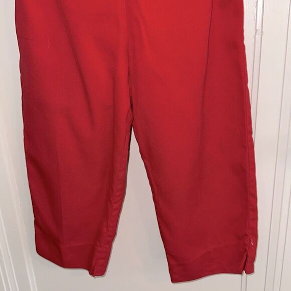 Vintage 60s Bobbie Brooks Red Denim High-Waisted Capri Pants - Picture 5 of 8
